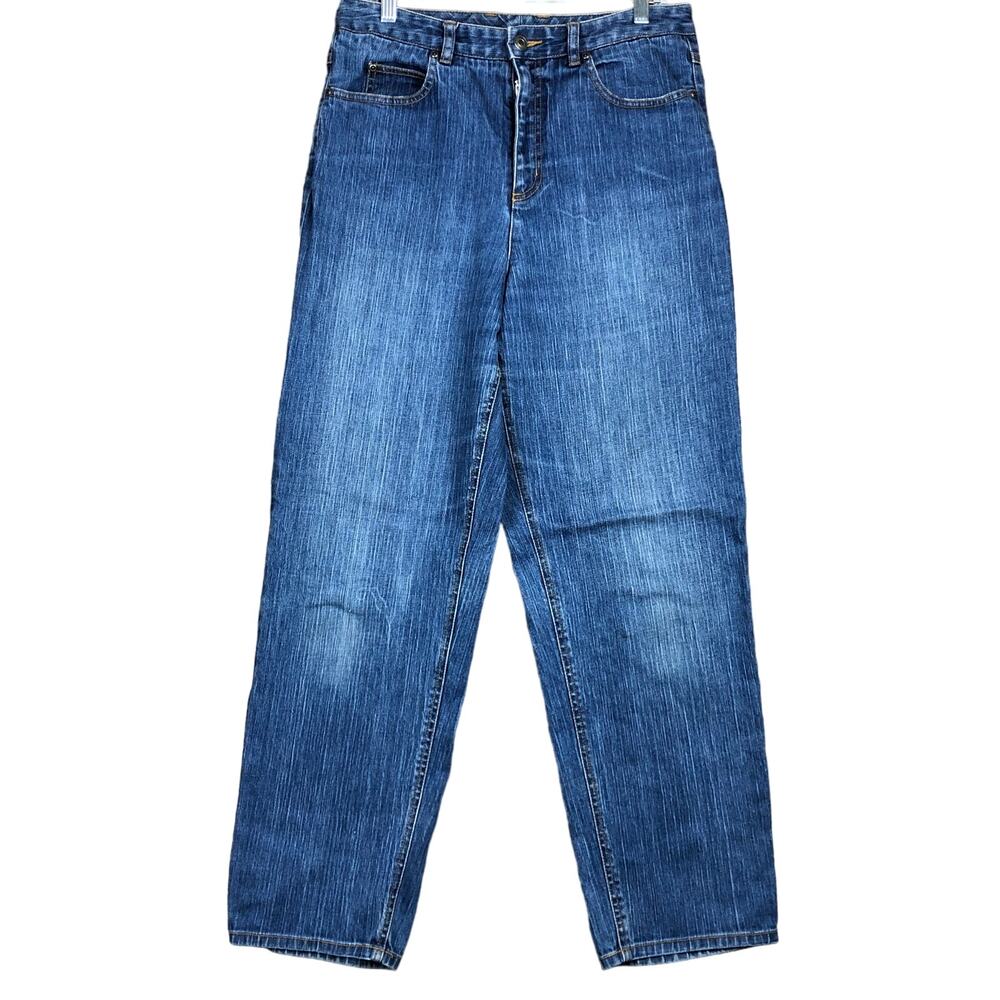 Vintage Talbots Womens Jeans Blue High Rise Straight Leg Cotton Blend Stretch 12